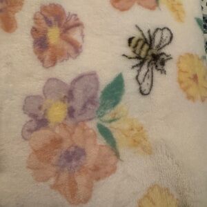 White and Purple Floral Blanket